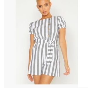 Stripped Linen Romper/jumpsuit